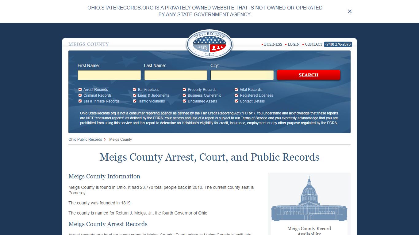 Meigs County Arrest, Court, and Public Records