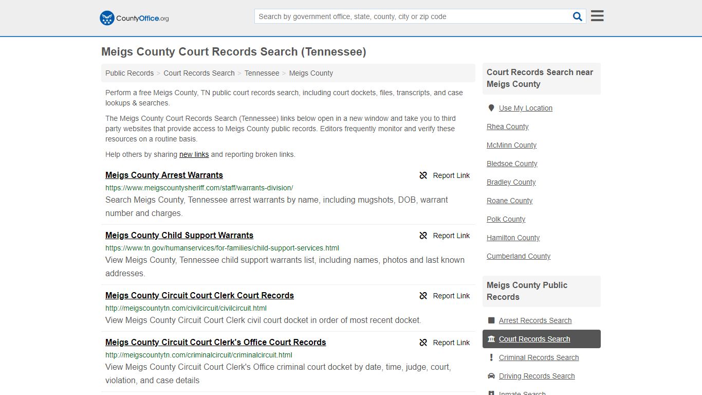 Court Records Search - Meigs County, TN (Adoptions ...