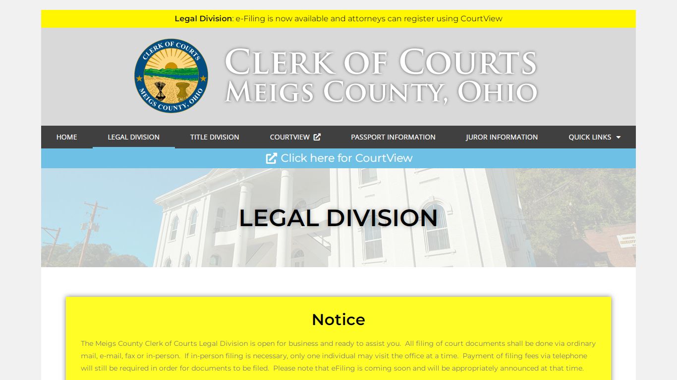 Legal Division – Meigs County Clerk of Courts